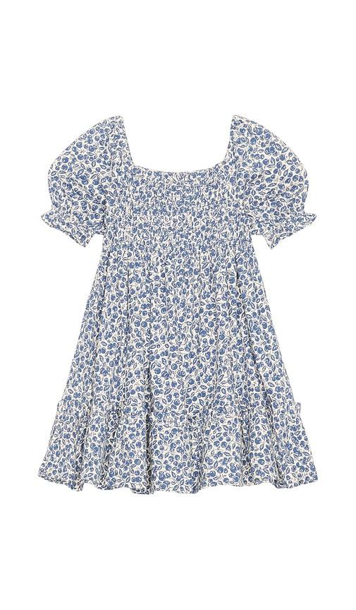 Polo Ralph Lauren Short Sleeve Jersey Knit Floral Smocked Dress in Blue by POLO RALPH LAUREN