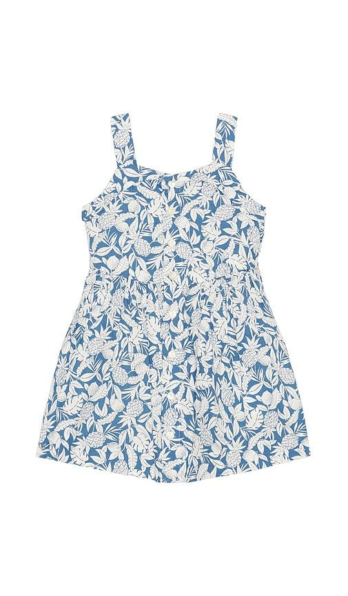 Polo Ralph Lauren Sleeveless Cotton Pineapple Printed Day Dress in Blue by POLO RALPH LAUREN