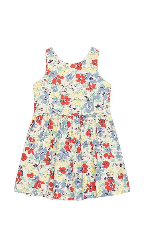 Polo Ralph Lauren Sleeveless Poplin Floral Printed Flare Dress in Ivory by POLO RALPH LAUREN