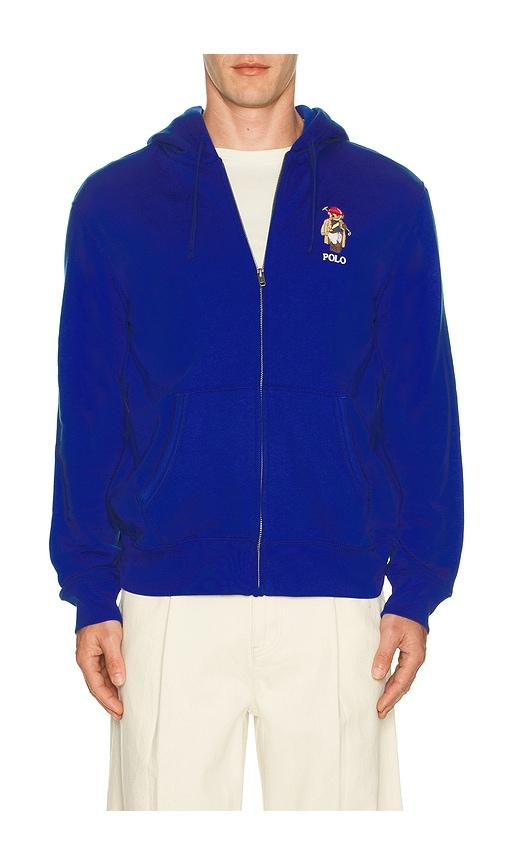 Polo Ralph Lauren Society Bear Full-Zip Hooded Sweatshirt in Royal by POLO RALPH LAUREN