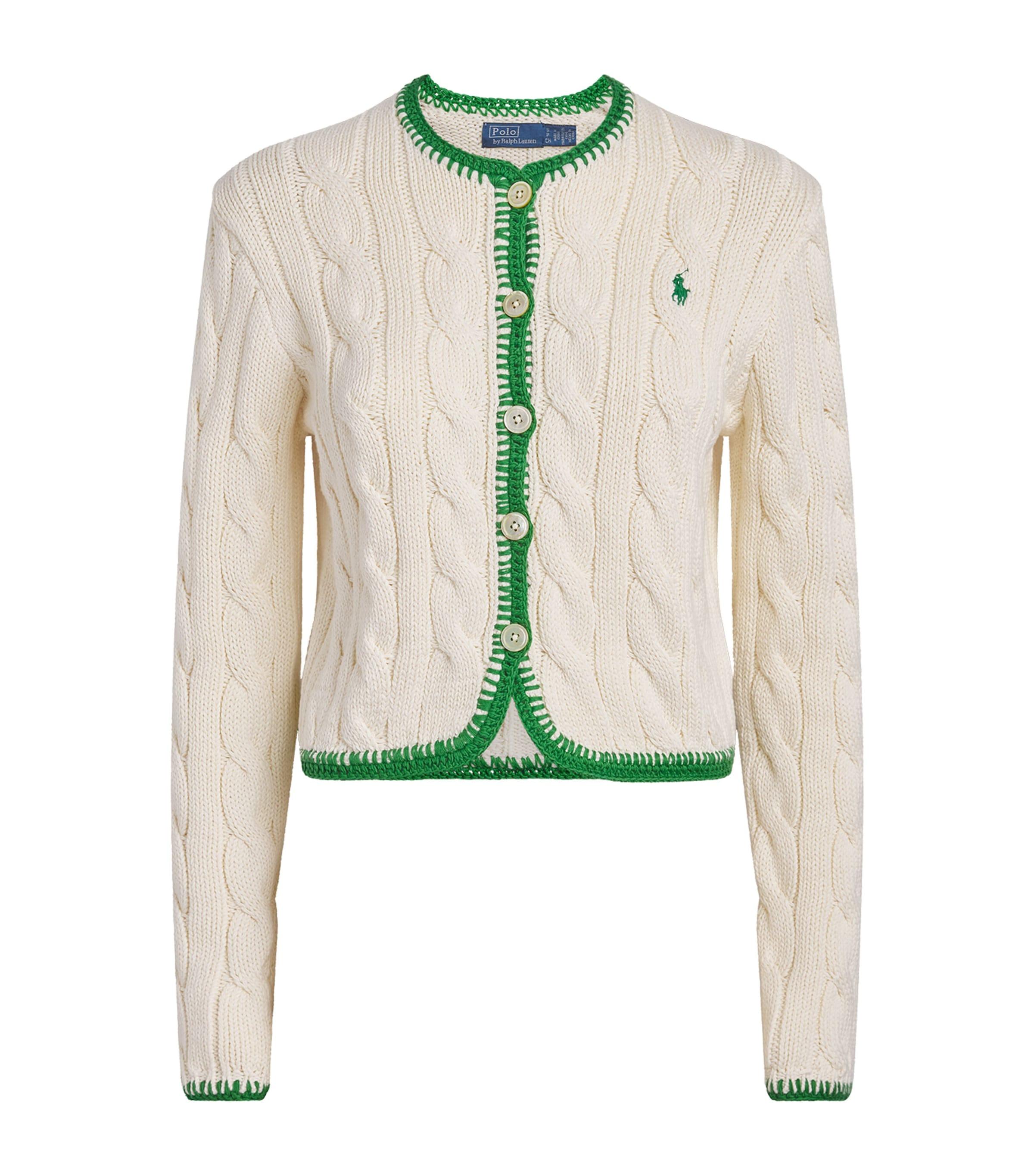 Polo Ralph Lauren Stretch-Cotton Cropped Cardigan by POLO RALPH LAUREN