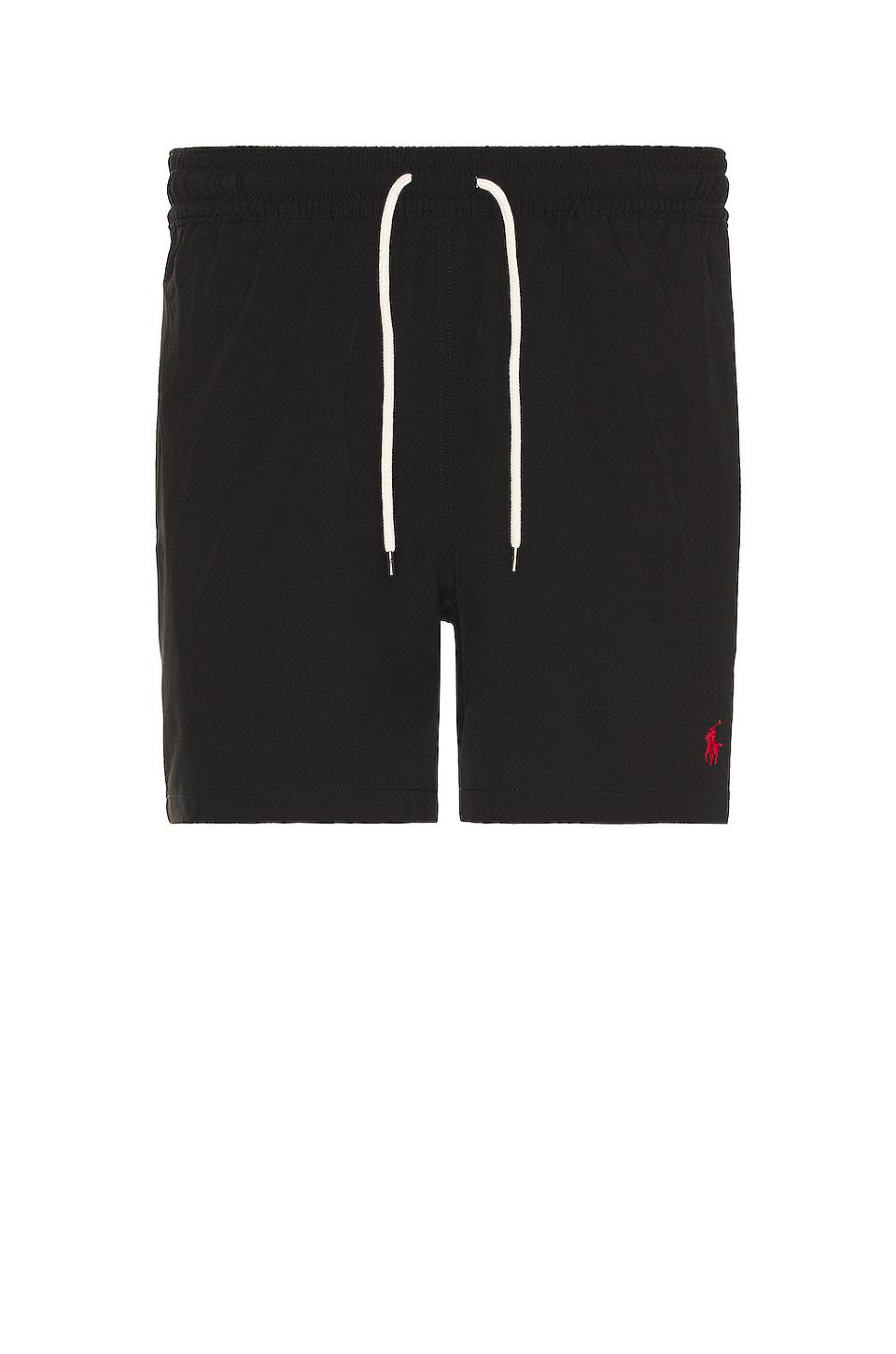 Polo Ralph Lauren Traveler Stretch Swim Trunk in Black by POLO RALPH LAUREN