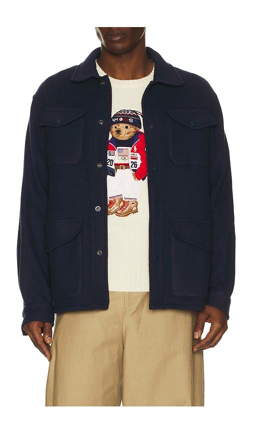 Polo Ralph Lauren Winter Olympics Boil Wool Double Knit Shirt in Blue by POLO RALPH LAUREN