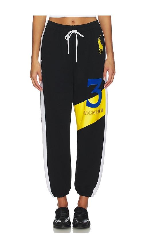 Polo Ralph Lauren x REVOLVE Graphic Fleece Jogger Sweatpant in Black by POLO RALPH LAUREN