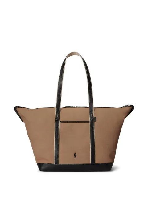 Pony contrast-trim tote bag by POLO RALPH LAUREN
