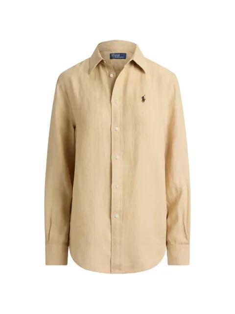 Pony-embroidered linen shirt by POLO RALPH LAUREN