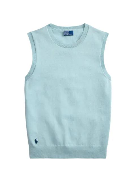 Pony-embroidered sleeveless sweater by POLO RALPH LAUREN
