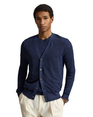 Relaxed Fit Piqu&eacute; Knit Linen Cardigan by POLO RALPH LAUREN