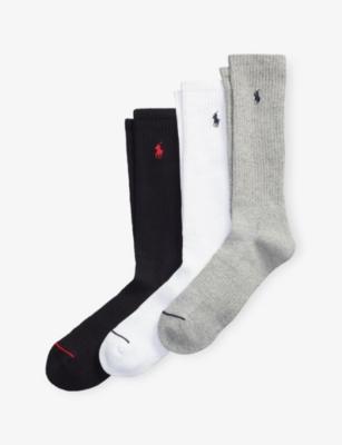 Ribbed Pack of Three Cotton-Blend Socks by POLO RALPH LAUREN