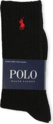 Ribbed cotton-blend socks by POLO RALPH LAUREN