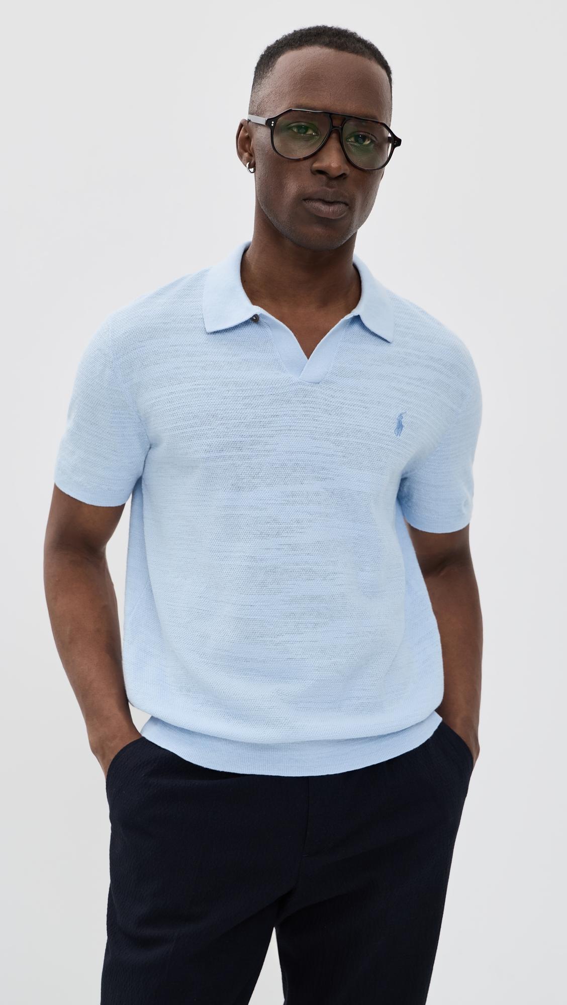 Short-Sleeve Cotton Blend Textured Johnny Polo by POLO RALPH LAUREN
