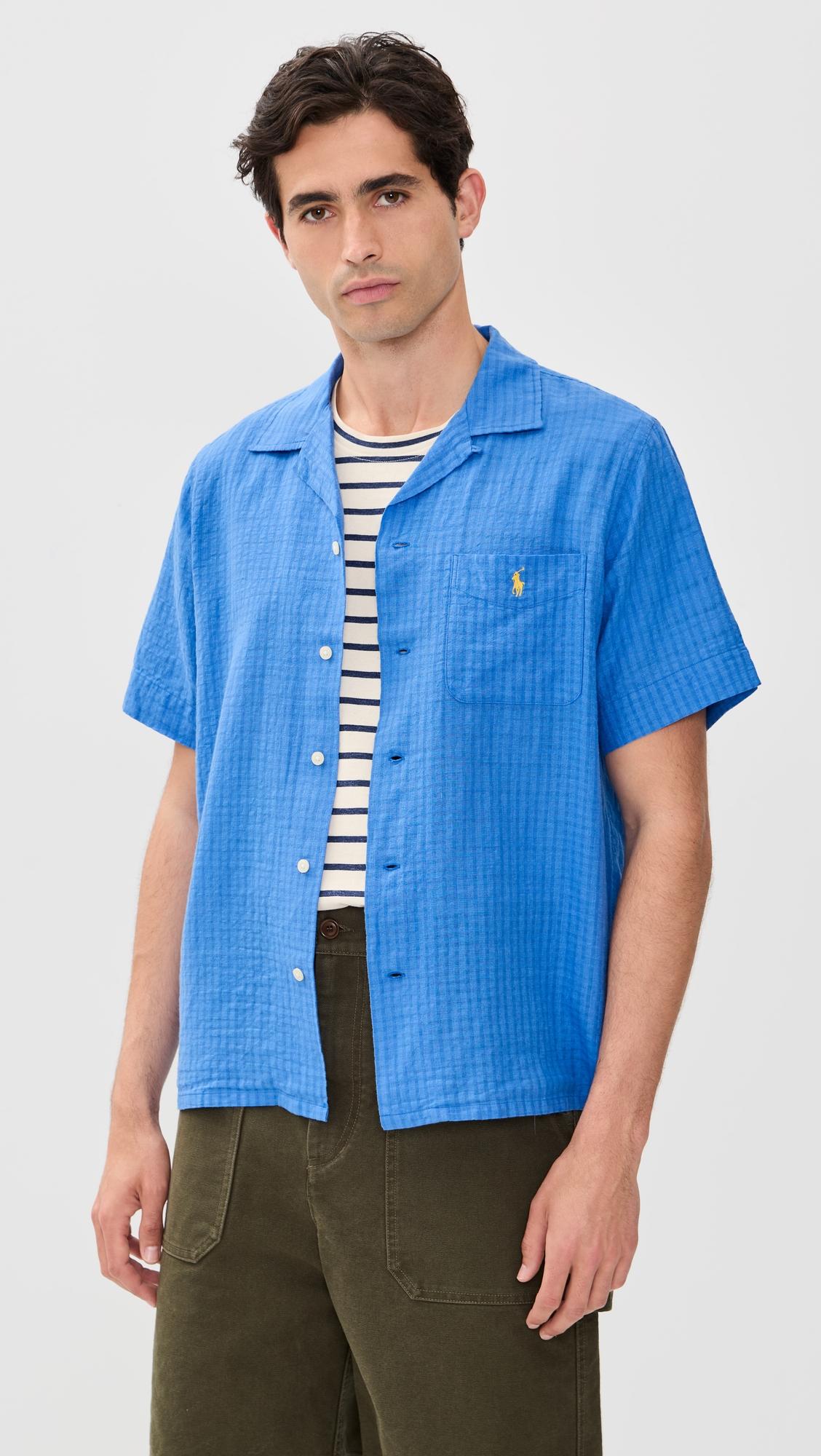 Short Sleeve Seersucker Linen Andy Camp by POLO RALPH LAUREN