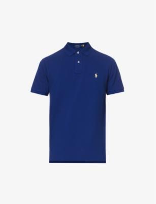 Short-sleeved logo-embroidered custom-fit cotton-piqué polo shirt by POLO RALPH LAUREN