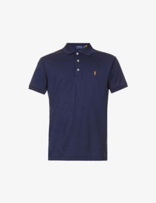 Short-sleeved logo-embroidered custom slim-fit cotton-jersey polo shirt by POLO RALPH LAUREN