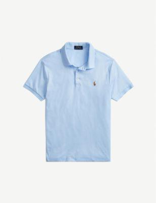 Short-sleeved logo-embroidered custom slim-fit cotton-jersey polo shirt by POLO RALPH LAUREN