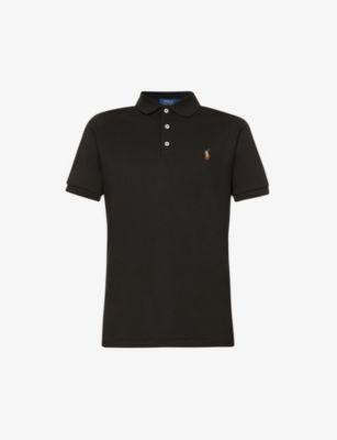 Short-sleeved logo-embroidered custom slim-fit cotton-jersey polo shirt by POLO RALPH LAUREN