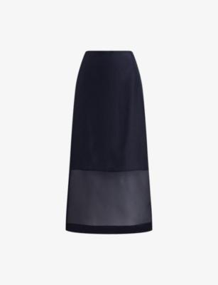 Straight-Fit High-Rise Silk Midi Skirt by POLO RALPH LAUREN