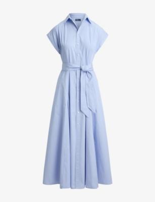 Striped Belted Cotton Midi Dress by POLO RALPH LAUREN