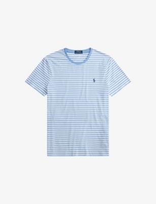Striped Brand-Embroidered Cotton-Jersey T-Shirt by POLO RALPH LAUREN