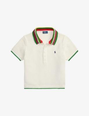 Striped-Collar Short-Sleeve Cotton-Blend Polo by POLO RALPH LAUREN