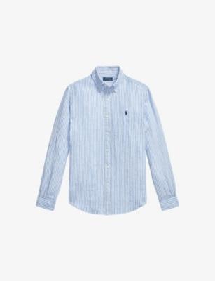 Striped Custom-Fit Linen Shirt by POLO RALPH LAUREN