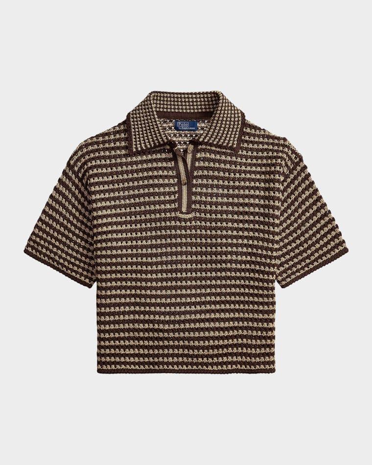 Striped Knit Cotton Polo Shirt by POLO RALPH LAUREN