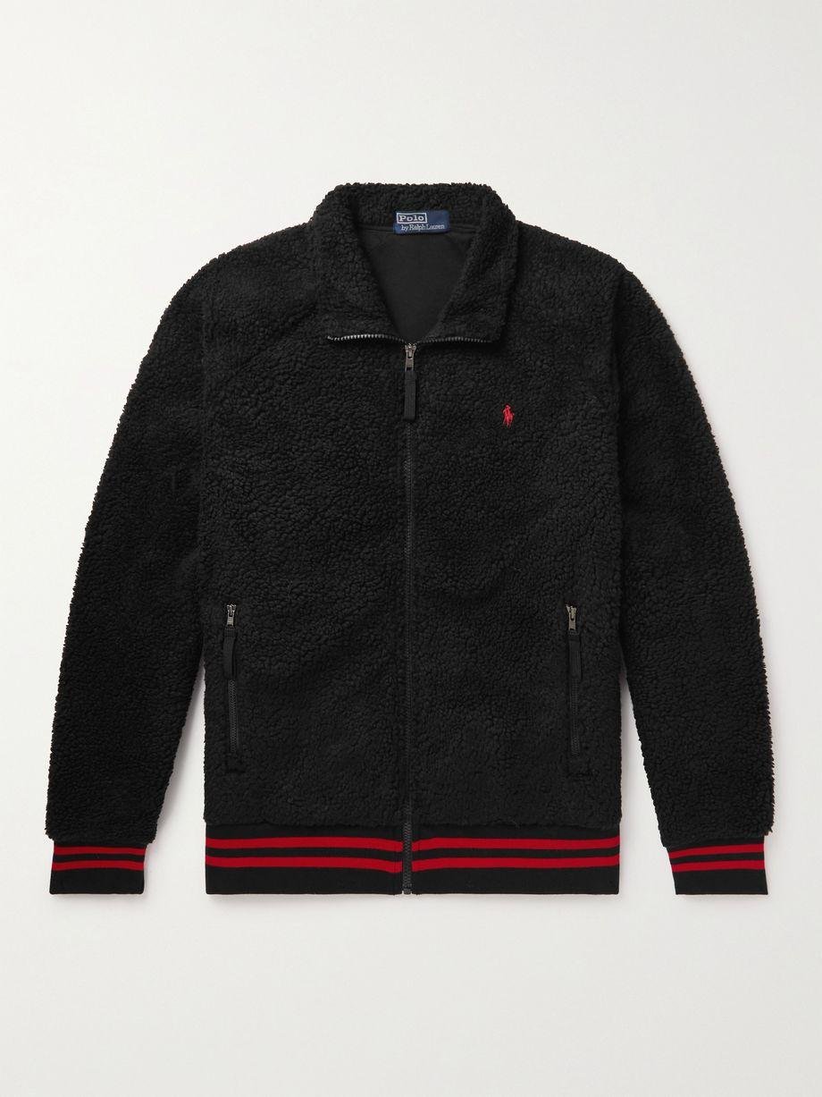 Striped Logo-Embroidered Bouclé Zip-Up Cardigan by POLO RALPH LAUREN