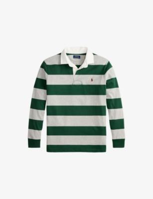 Striped Logo-Embroidered Cotton Rugby Shirt by POLO RALPH LAUREN