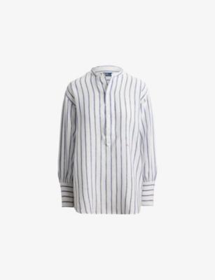 Striped Logo-Embroidered Linen Shirt by POLO RALPH LAUREN