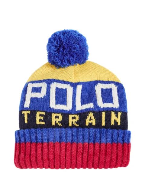 Terrain striped pom-pom beanie hat by POLO RALPH LAUREN