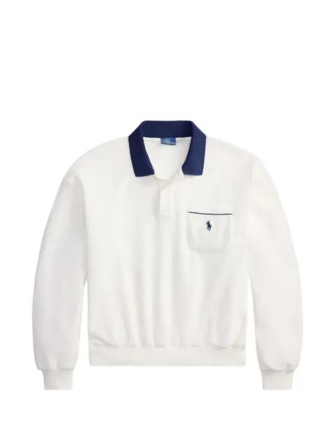 Terry long-sleeve polo top by POLO RALPH LAUREN