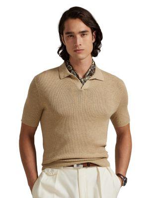 Textured Stretch Linen Blend Polo by POLO RALPH LAUREN