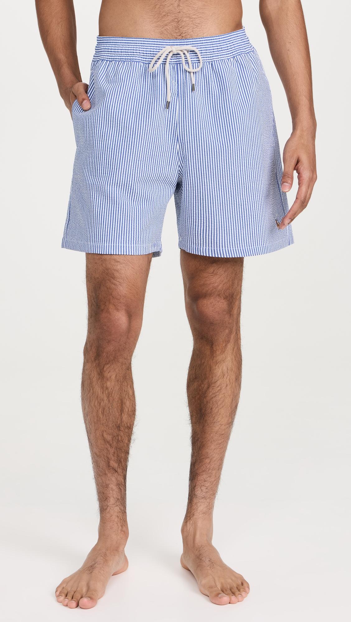 Traveler Seersucker Swim Trunks 6" by POLO RALPH LAUREN