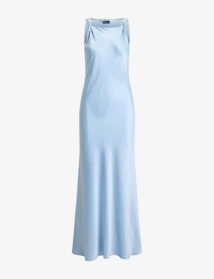 Twisted-Strap Sleeveless Satin Maxi Dress by POLO RALPH LAUREN