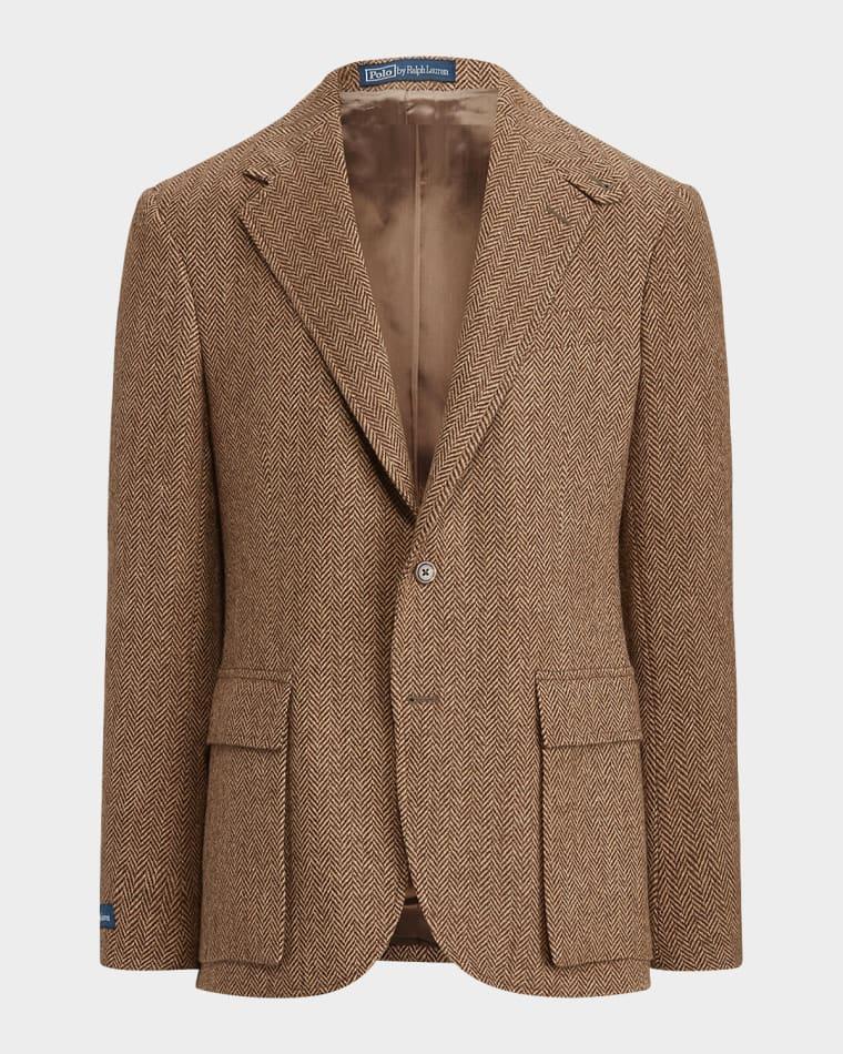 Unisex Wool Herringbone Single-Breasted Sport Coat by POLO RALPH LAUREN