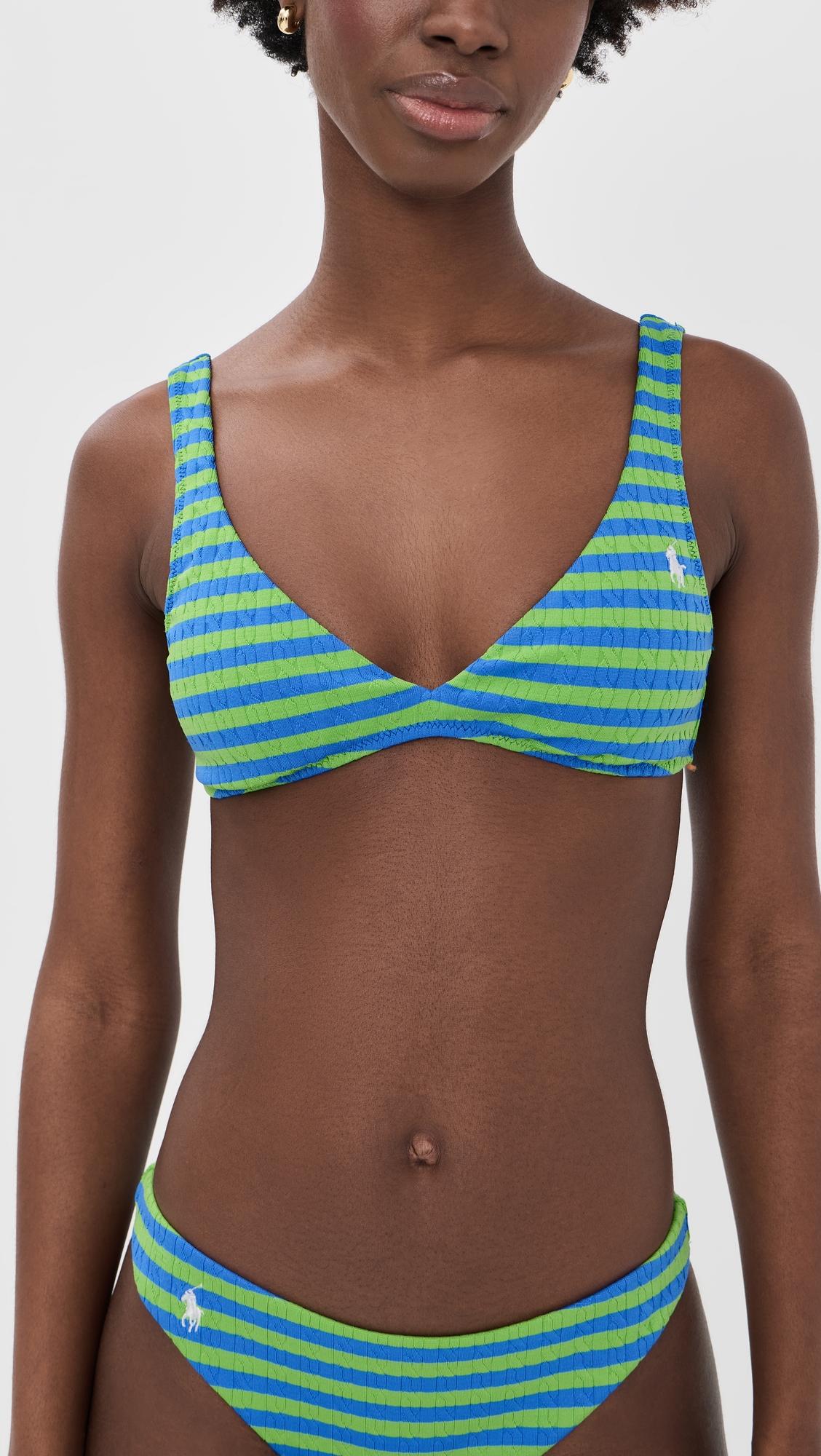 V Neck Hook Back Bikini Top by POLO RALPH LAUREN