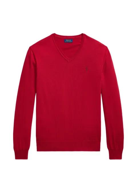 V-neck logo-embroidered sweater by POLO RALPH LAUREN