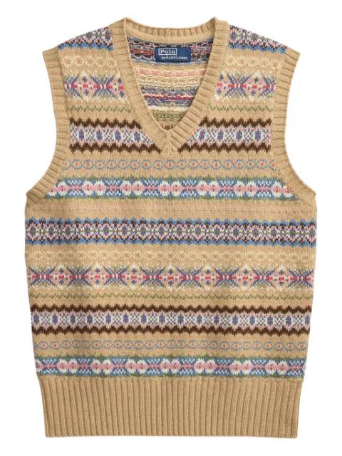 V-neck patterned vest by POLO RALPH LAUREN
