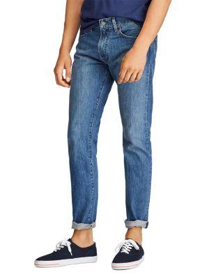 Varick Slim Straight Jeans in Medium Blue by POLO RALPH LAUREN
