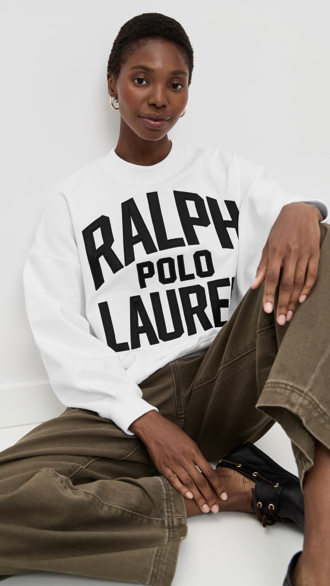 Vintage Fleece Knit Long Sleeve Crew Neck Sweater by POLO RALPH LAUREN Vintage Fleece Knit Long Sleeve Crew Neck Sweater by POLO RALPH LAUREN