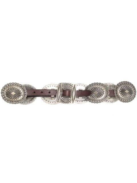 Western-style engraved buckle belt by POLO RALPH LAUREN