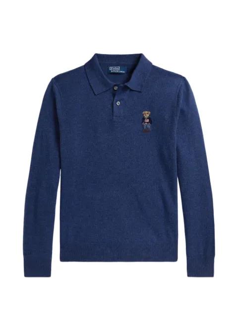 appliqué long-sleeve polo shirt by POLO RALPH LAUREN