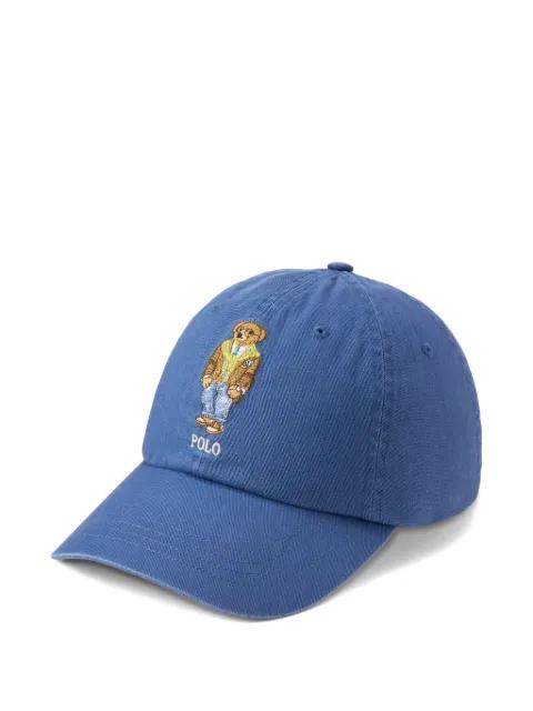 bear-embroidered cap by POLO RALPH LAUREN