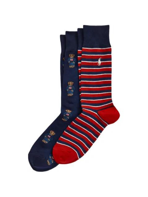 bear striped socks set (set of two) by POLO RALPH LAUREN