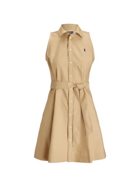 belted sleeveless midi dress by POLO RALPH LAUREN
