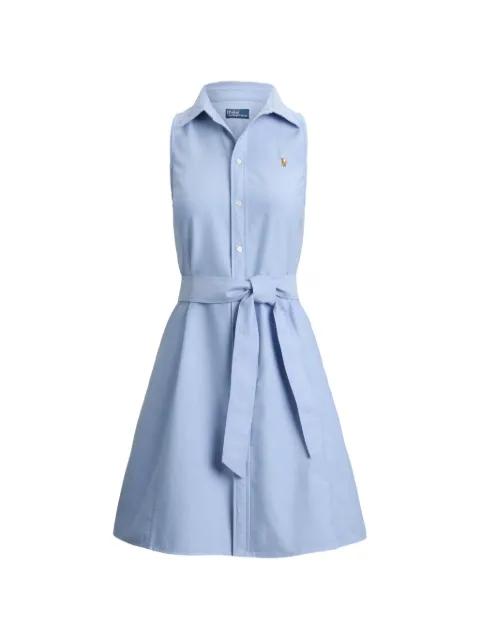 belted sleeveless shirt dress by POLO RALPH LAUREN