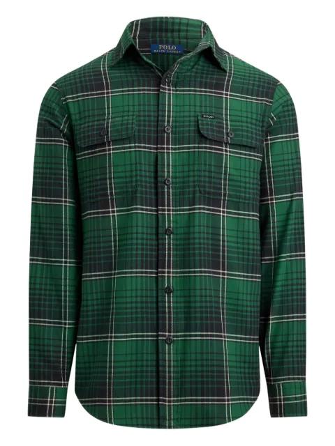 brushed twill plaid-pattern shirt by POLO RALPH LAUREN