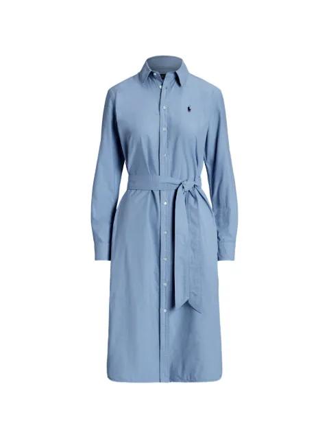 buttoned belted midi dress by POLO RALPH LAUREN