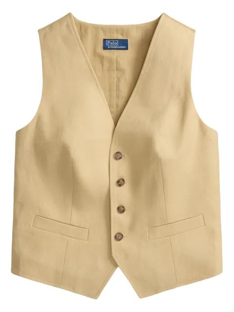 buttoned hemp vest by POLO RALPH LAUREN
