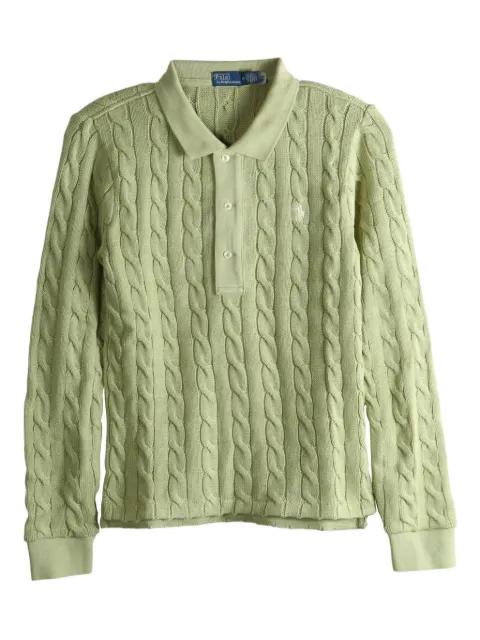cable-knit buttoned polo top by POLO RALPH LAUREN